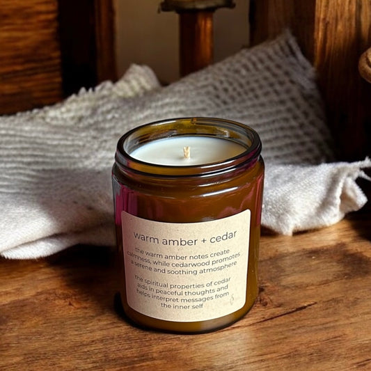 warm amber + cedar