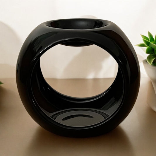 black gloss wax melt burner